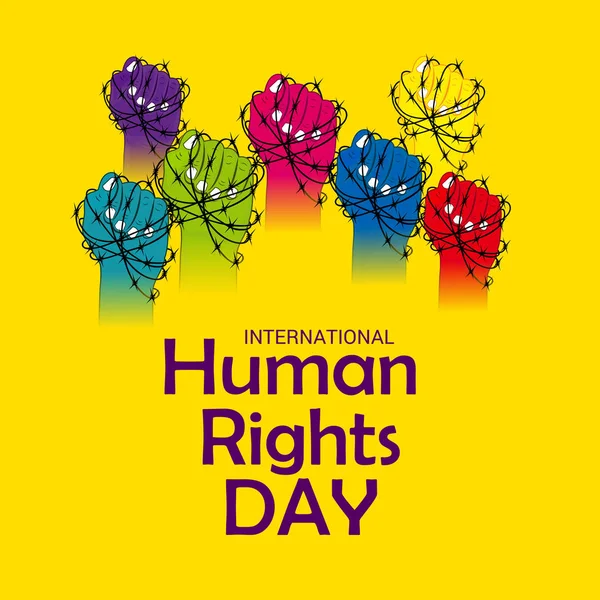 Ilustração Vetorial Contexto Para Dia Internacional Dos Direitos Humanos — Vetor de Stock