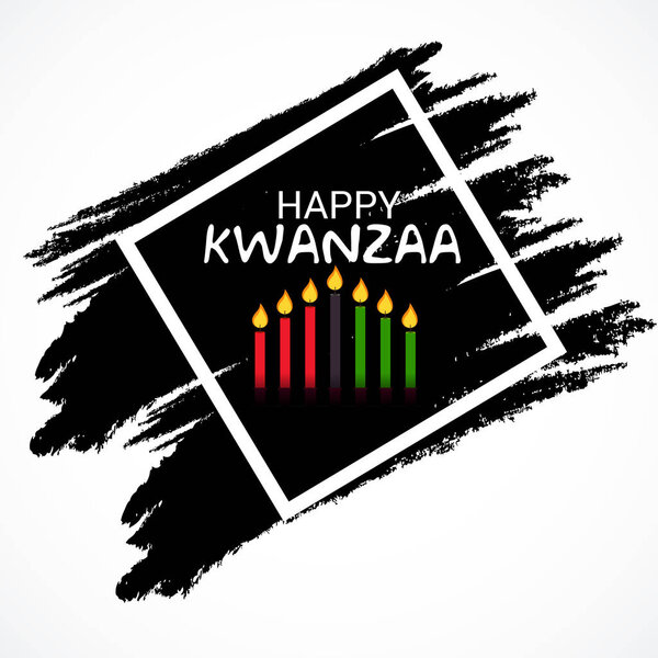 Vector illustration of a Background for Kwanzaa with Traditional Colored Candles Representing the Seven Principles.