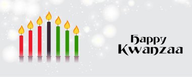 Bir arka plan vektör çizim Kwanzaa yedi ilke temsil eden geleneksel renkli mumlar ile için.