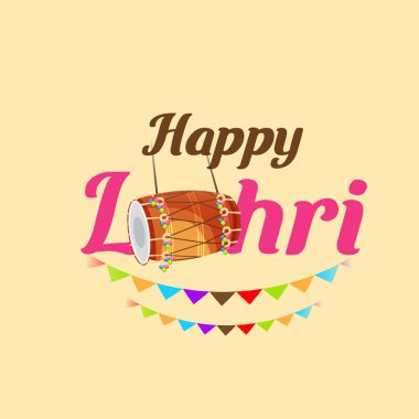 Punjabi Festivali için Mutlu Lohri tatil şablonu için bir arkaplan illüstrasyonu.