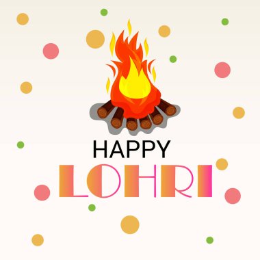 Punjabi Festivali için Mutlu Lohri tatil şablonu için bir arkaplan illüstrasyonu.