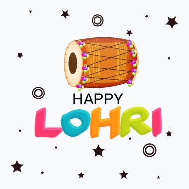 Punjabi Festivali için Mutlu Lohri tatil şablonu için bir arkaplan illüstrasyonu.