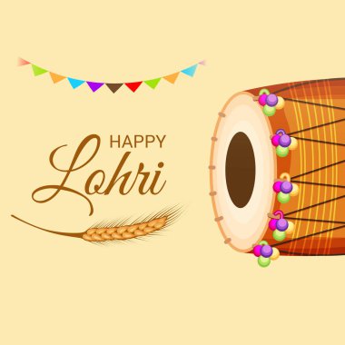 Punjabi Festivali için Mutlu Lohri tatil şablonu için bir arkaplan illüstrasyonu.