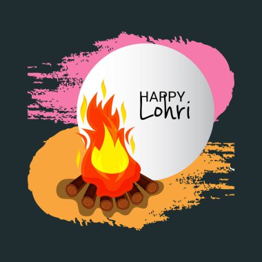 Punjabi Festivali için Mutlu Lohri tatil şablonu için bir arkaplan illüstrasyonu.