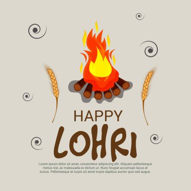 Punjabi Festivali için Mutlu Lohri tatil şablonu için bir arkaplan illüstrasyonu.