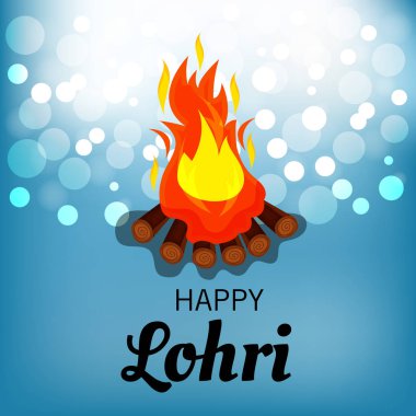 Punjabi Festivali için Mutlu Lohri tatil şablonu için bir arkaplan illüstrasyonu.