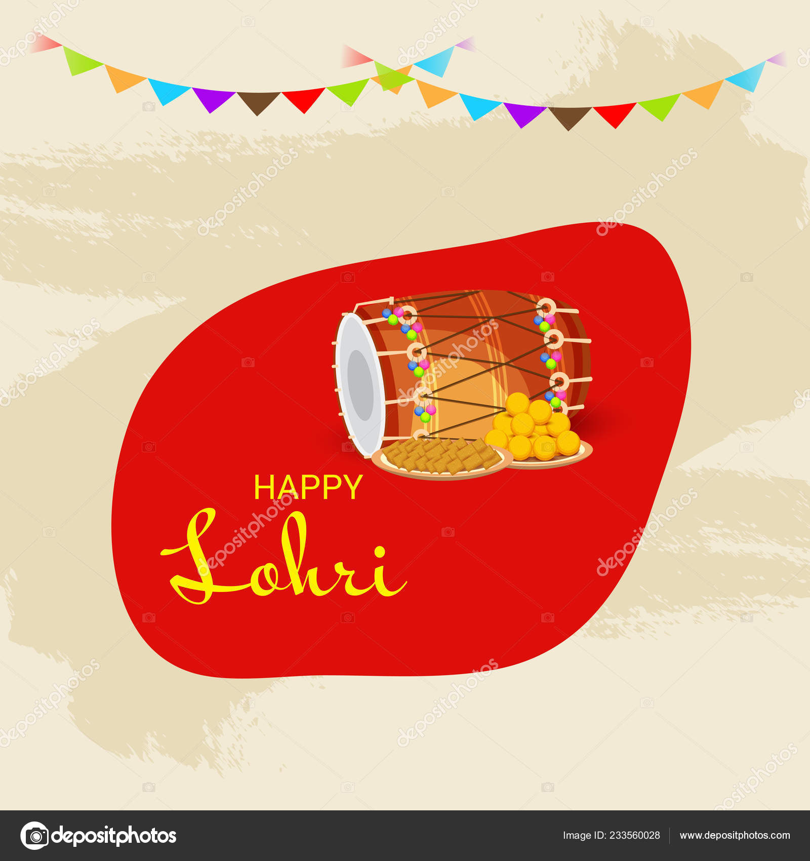 Vector Illustration Background Happy Lohri Holiday Template Punjabi  Festival Stock Vector Image by ©SSDN #233560028