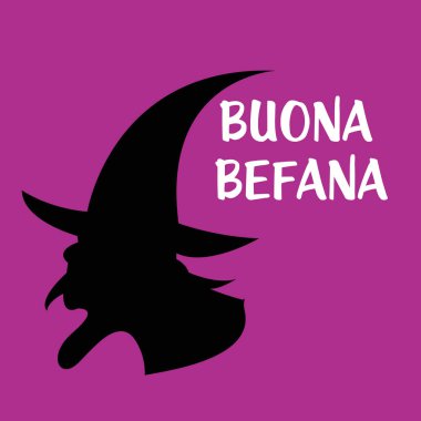 İsa'nın doğuşu için bir arka plan illüstrasyon vektör (Epiphany şey Hıristiyan festivali) İtalyan yazı alıntı Buona Befana ile.