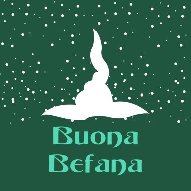 İsa'nın doğuşu için bir arka plan illüstrasyon vektör (Epiphany şey Hıristiyan festivali) İtalyan yazı alıntı Buona Befana ile.