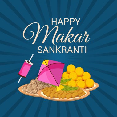 Geleneksel Hint Festivali için arka planın temsilcisi Makar Sankranti 'yi renkli uçurtmalarla kutluyor. 