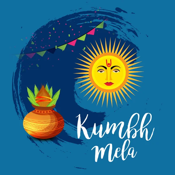 Ilustración Vectorial Fondo Para Festival Kumbh Mela Pryagraj India Con — Archivo Imágenes Vectoriales