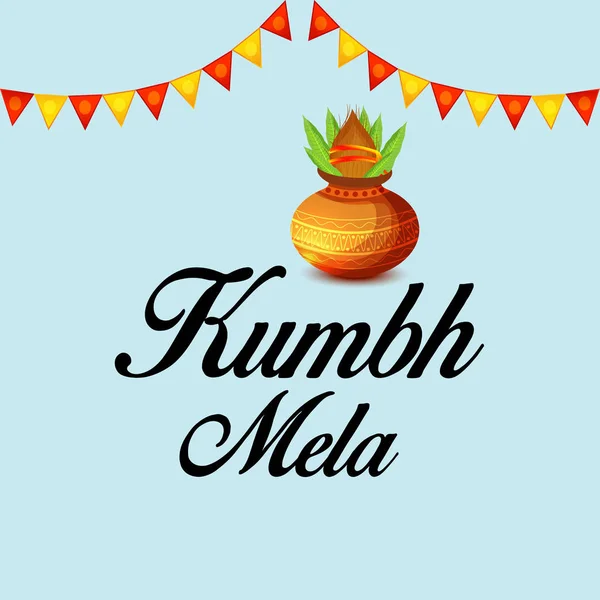Εικονογράφηση Φορέας Ένα Υπόβαθρο Για Την Kumbh Mela Φεστιβάλ Στο — Διανυσματικό Αρχείο