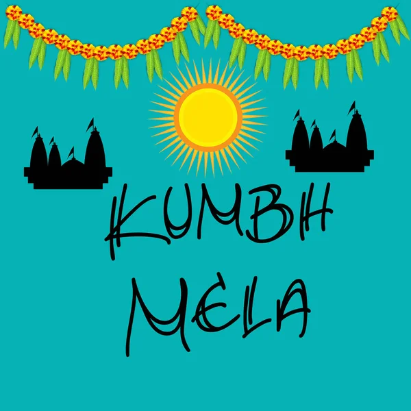 Vektorillustration Eines Hintergrundes Für Das Kumbh Mela Festival Pryagraj Indien — Stockvektor