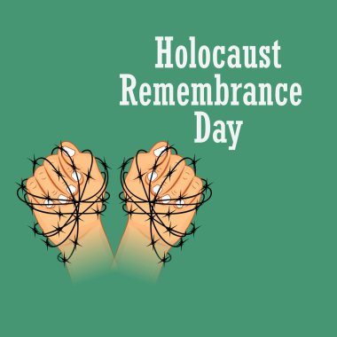 Bir arka plan vektör Illustration için asla unutmayız. Holokost Anma günü. 