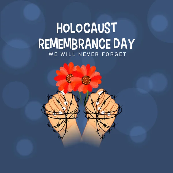 Ilustração Vetorial Fundo Para Nós Nunca Esqueceremos Dia Memória Holocausto —  Vetores de Stock