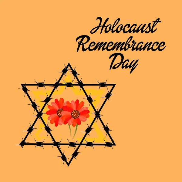 Bir arka plan vektör Illustration için asla unutmayız. Holokost Anma günü. 