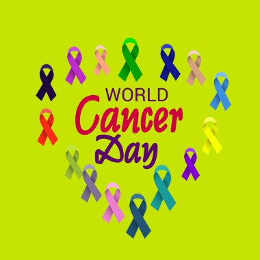 Dünya Kanser Günü (4 Şubat) Farkındalık Kurdelesi.