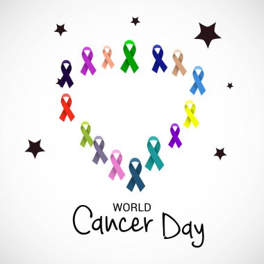 Dünya Kanser Günü (4 Şubat) Farkındalık Kurdelesi.