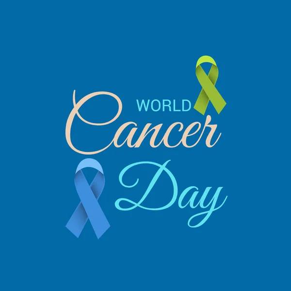 Background World Cancer Day Awareness Ribbon — 스톡 벡터