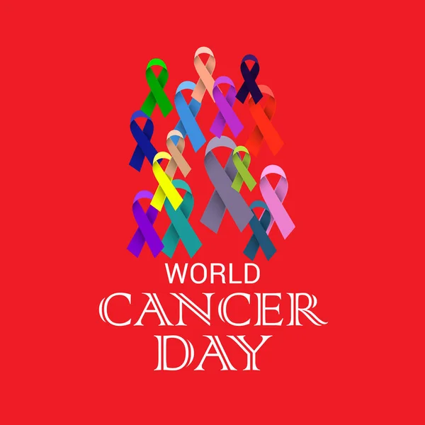 Illustration Vectorielle Contexte Pour Journée Mondiale Cancer Février Ruban Sensibilisation — Image vectorielle