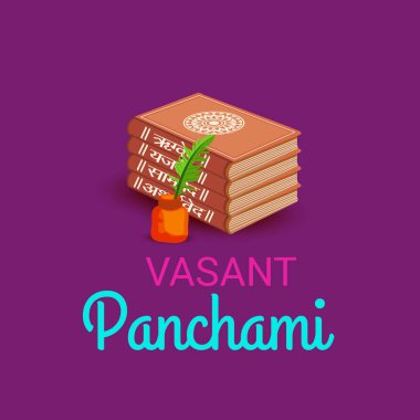 Bir arka plan/Banner vektör çizim Vasant Panchami için.