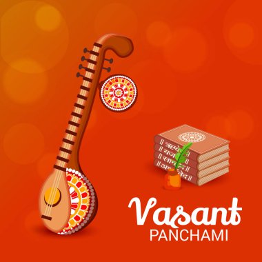 Bir arka plan/Banner vektör çizim Vasant Panchami için.