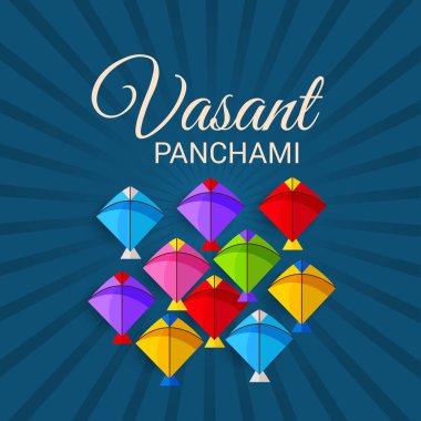 Bir arka plan/Banner vektör çizim Vasant Panchami için.
