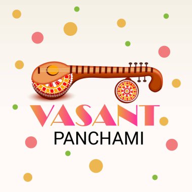 Bir arka plan/Banner vektör çizim Vasant Panchami için.
