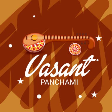 Bir arka plan/Banner vektör çizim Vasant Panchami için.