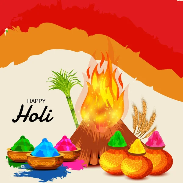 Векторная Иллюстрация Красочного Рекламного Фона Фестиваля Цветов Holi Celebration — стоковый вектор