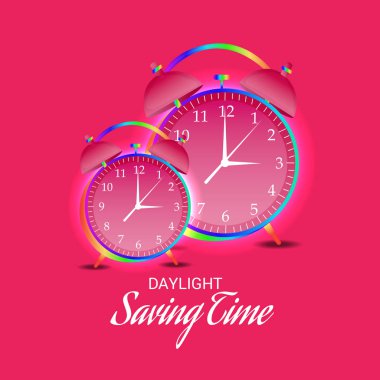 Gün ışığından yararlanma saati için saatlerinizi değiştirme için Bir Banner'ın vektör çizimi (Bahar İleri).