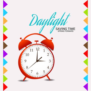 Vector illustration of a Banner for Change your clocks message for Daylight Saving Time(Spring Forward). clipart