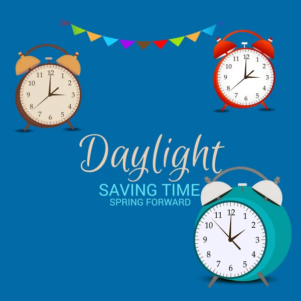 stock vector Vector illustration of a Banner for Change your clocks message for Daylight Saving Time(Spring Forward).