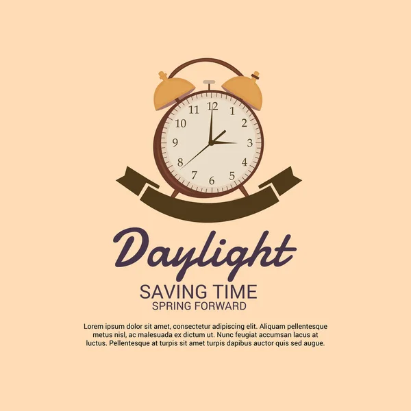 Vector Illustration Banner Change Your Clocks Message Daylight Saving Time — Stock Vector