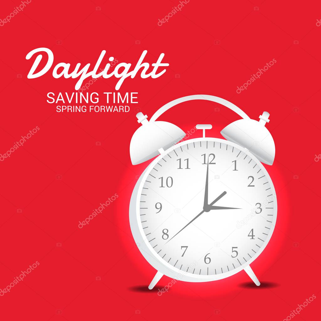Vector illustration of a Banner for Change your clocks message for Daylight Saving Time(Spring Forward).