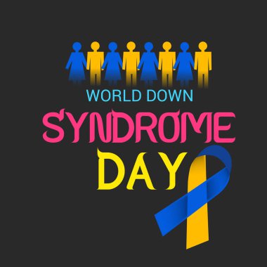 Dünya Down sendromu günü için bir arka plan vektör çizim.