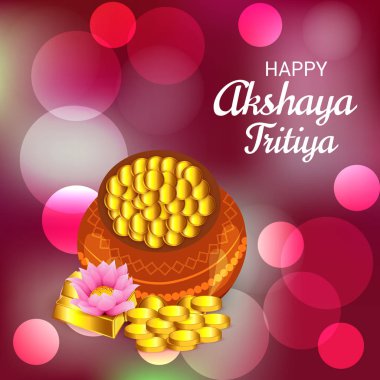 Akshaya Tritiya Kutlama Arka Plan Festivali için Yaratıcı İllüstrasyon. 