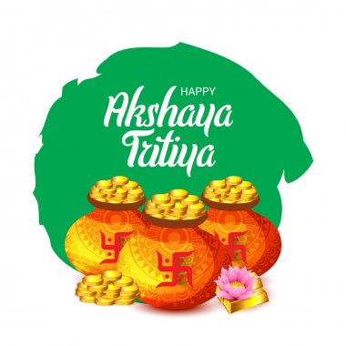 Akshaya Tritiya Kutlama Arka Plan Festivali için Yaratıcı İllüstrasyon. 