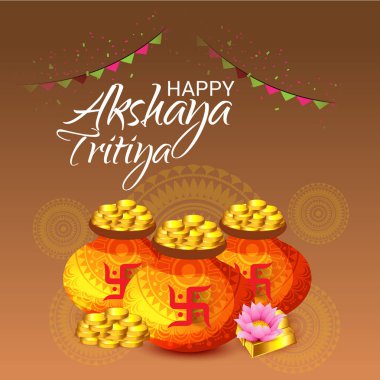 Akshaya Tritiya Kutlama Arka Plan Festivali için Yaratıcı İllüstrasyon. 