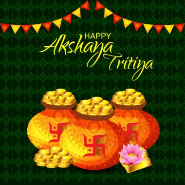 Akshaya Tritiya Kutlama Arka Plan Festivali için Yaratıcı İllüstrasyon. 