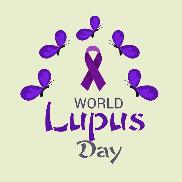 Vector Illustratie Van Een Achtergrond Voor World Lupus Day — Stockvector