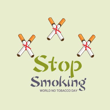 Dünya Tütün Yok Günü 'nün Vektör İllüstrasyonu.  