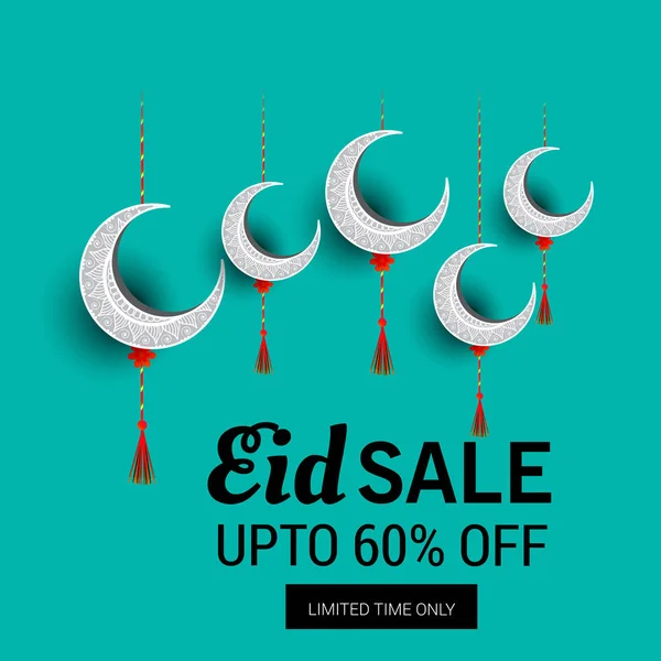 Vector Illusztráció Egy Eladó Banner Vagy Eladó Plakát Fesztivál Eid — Stock Vector