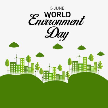 Dünya Çevre Günü için bir Arka Plan illüstrasyon.