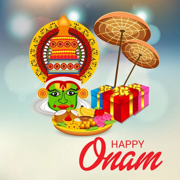 Vektor Illustration Eines Hintergrundes Für Das Südindische Festival Happy Onam — Stockvektor