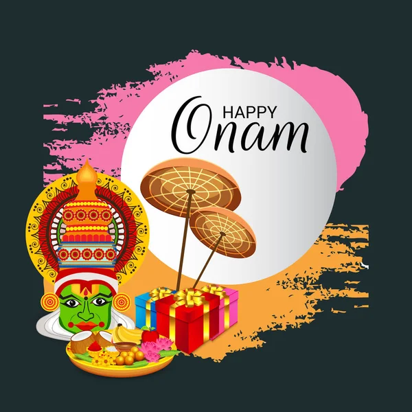 Illustration Vectorielle Arrière Plan Pour South Indian Festival Happy Onam — Image vectorielle