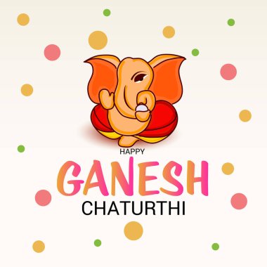 Geleneksel Hint Festivali için vektör illüstrasyonu Mutlu Ganesh Chaturthi 'yi kutlayın. Metin Boşluğu Arkaplanı.