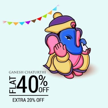 Geleneksel Hint Festivali için vektör illüstrasyonu Mutlu Ganesh Chaturthi 'yi kutlayın. Metin Boşluğu Arkaplanı.