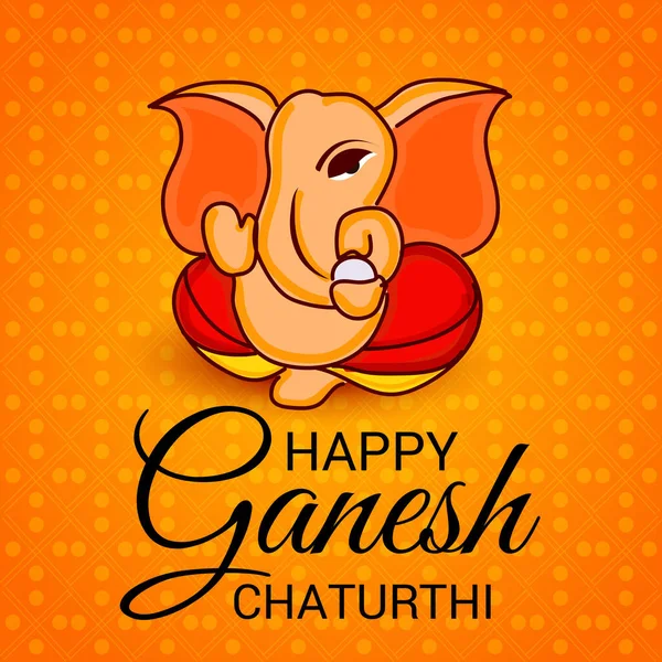 Ilustração Vetorial Para Tradicional Festival Indiano Celebrate Happy Ganesh Chaturthi —  Vetores de Stock