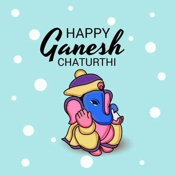 Vektorillustration För Traditionell Indian Festival Fira Happy Ganesh Chaturthi Sammanfattning — Stock vektor